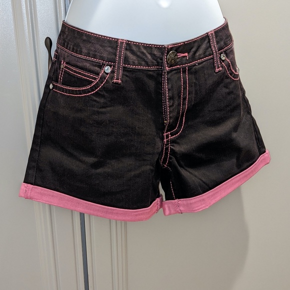 Rock 47 by Wrangler Brown Ultra Low Rise Twill Shorts Women's Size 28 VGUC - Picture 4 of 8